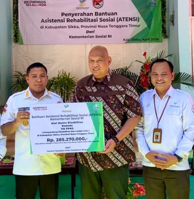 
					Penyerahan Bantuan Asistensi, yang bertempat di Kantor Dinas Sosial, Kabupaten Sikka, pada Rabu, 29 April 2026.