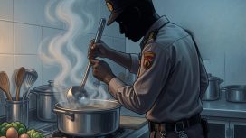 Ilustrasi Ketimpangan Peran: Aparat Hukum di Ranah Dapur Gizi