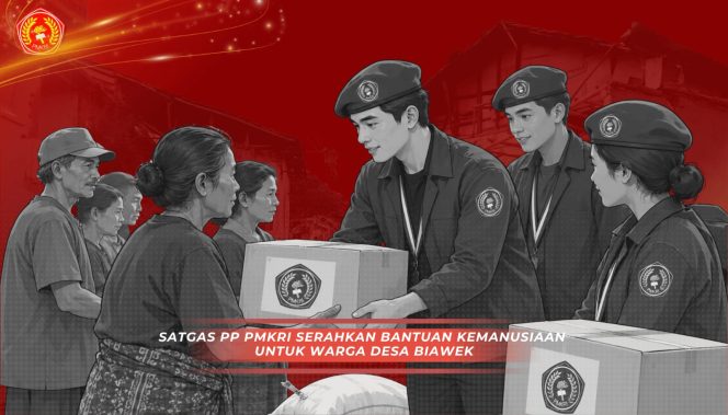 
					Satgas PP PMKRI Serahkan Bantuan Sembako untuk Warga Desa Biawaek
